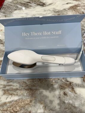 Nori White Handheld Garment Steamer - Sleek Travel Steam Brush